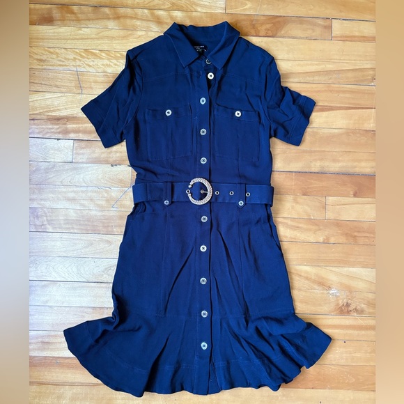 MARCIANO Isla navy shirt-dress SIZE 0- XXS woven belt - Picture 4 of 5